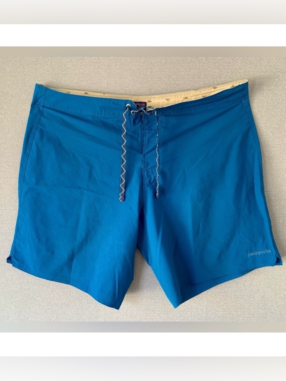 Patagonia Men’s Blue Stretch Swim Trunks, Wavefarer® Board Shorts - Size 40